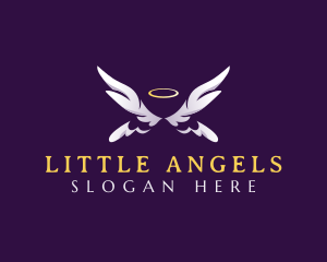 Halo Angel Wings logo design