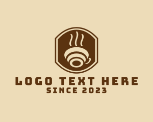 Caffeine - Hot Coffee Cup logo design