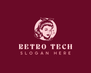 Retro Woman Beauty logo design