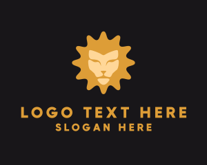 Gold Lion - Wild Star Lion logo design