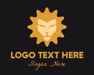 Gold Lion Face  Logo