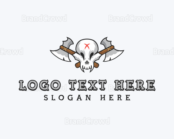 Skull Axe Combat Logo