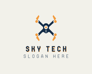 Aerial Drone Quadrotor logo design