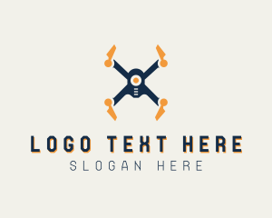 Drone - Aerial Drone Quadrotor logo design