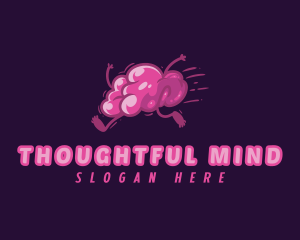 Thinking - Mental Brain Run logo design
