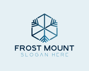 Minimalist Snowflake Cube logo design