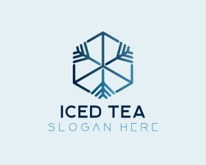 Minimalist Snowflake Cube logo design