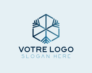 Winter - Minimalist Snowflake Cube logo design