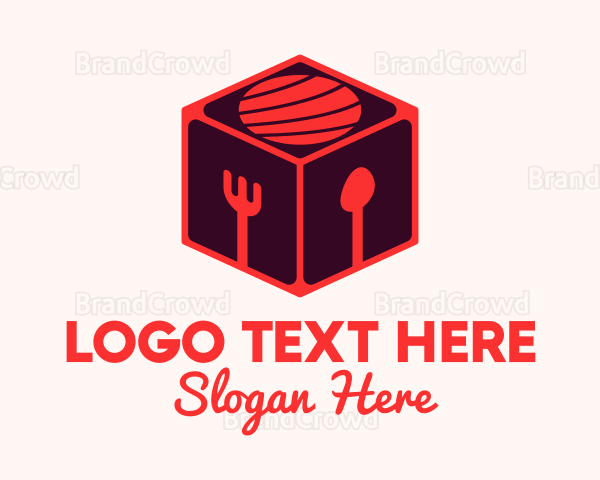 Sushi Restaurant Cube Logo