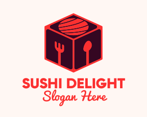 Sushi Restaurant Cube logo design