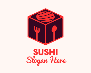 Sushi Restaurant Cube logo design