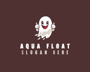 Floating - Thumbs Up Flying Ghost logo design