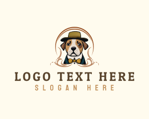 Dog Hat Bow Tie logo design