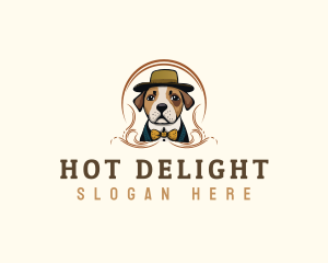 Dog Hat Bow Tie logo design