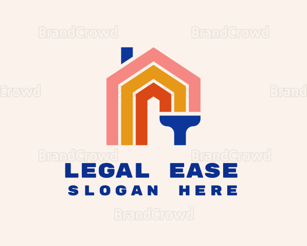 Modern House Paint Brush Logo