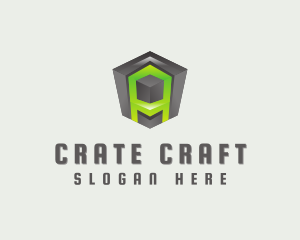 Crate - 3D Cube Letter A logo design