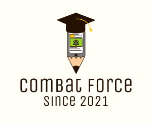Online Learning - Graduation Cap Mobile Class logo design
