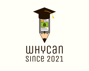 Distance Learning - Graduation Cap Mobile Class logo design