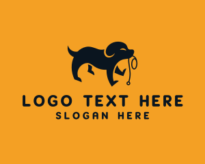 Animal - Happy Puppy Leash logo design