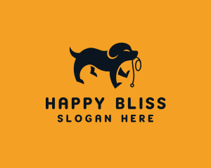 Happy Puppy Leash  logo design