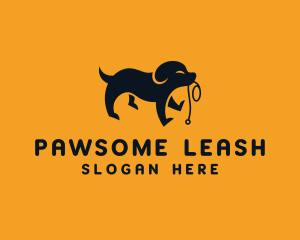 Happy Puppy Leash  logo design