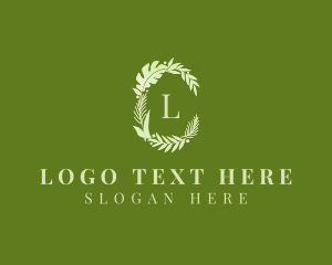 Salon - Leaf Wreath Botanical logo design