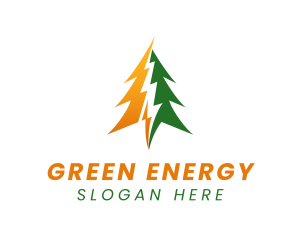 Natural Pine Tree Energy logo design