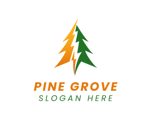 Natural Pine Tree Energy logo design