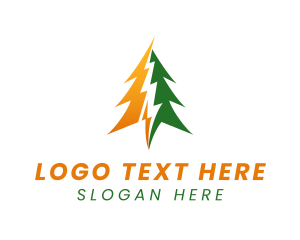 Power Plant - Natural Pine Tree Energy logo design