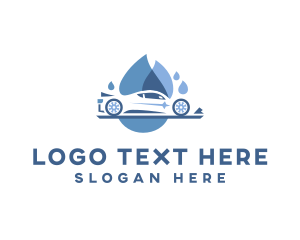 Water Droplet - Car Auto Wash Cleaning logo design