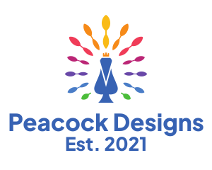 Colorful Peacock Bird  logo design