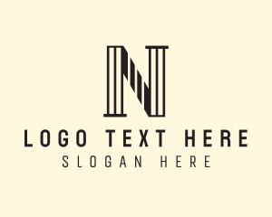 Economy - Modern Pillar Lines Letter N logo design