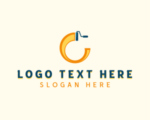 Handyman - Paint Roller Letter C logo design