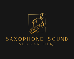 Saxophone Musician Instrument logo design