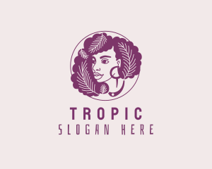 Tropical Afro Woman logo design