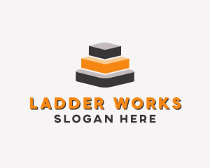 Ladder - Concrete Pyramid Stairs logo design