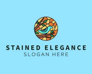 Stained Glass Bird logo design