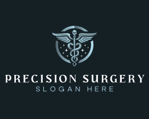 Health Medicine Caduceus logo design