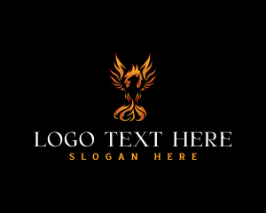 Fire Blazing Phoenix logo design