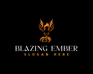 Fiery - Fire Blazing Phoenix logo design