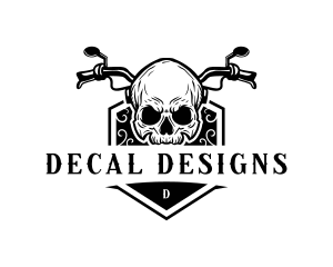 Skull Cranium Biker logo design