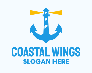 Coastal Lighthouse Anchor logo design