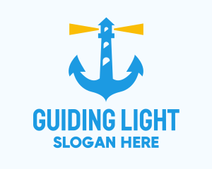 Lighthouse - Coastal Lighthouse Anchor logo design