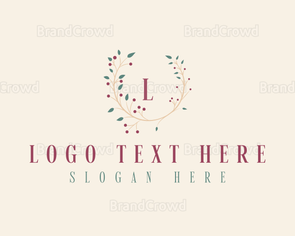 Elegant Floral Wreath Logo