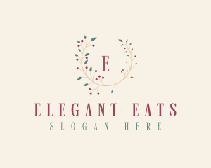 Elegant Floral Wreath logo design