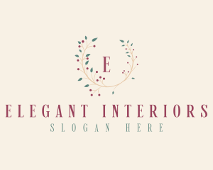 Elegant Floral Wreath logo design