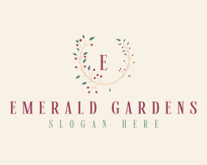 Elegant Floral Wreath logo design