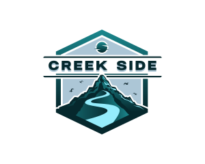 Creek - Mountain Road Adventure logo design
