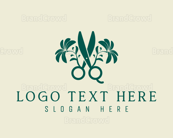 Floral Beauty Scissors Logo