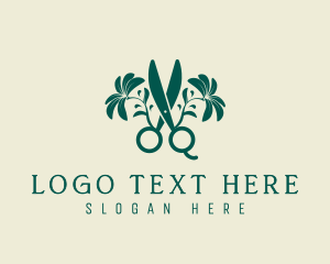Floral - Floral Beauty Scissors logo design
